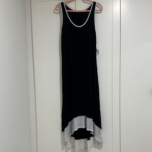 Chic Black and White High Low Dress